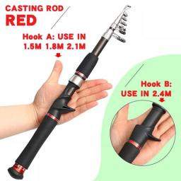 BAKAWA Telescopic Fishing Lure Rod 1.5M 1.8M 2.1M 2.4M Spinning Casting Feeder FRP Fiber Protable Sea Travel Tackle