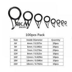 Rod Repair Kit 50Pcs~120Pcs Jigging Rod Building Components 4mm~38mm Stainless Steel Fishing Rod Guides Ceramic Ring Repair Kit