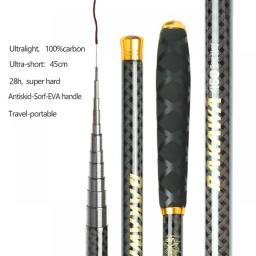 JOSBY Mini Hand Fishing Rod Telescopic Sea Saltwater Freshwater Carbon Fiber Casting Stream Pole River Lake Pesca 3.6M~7.2M