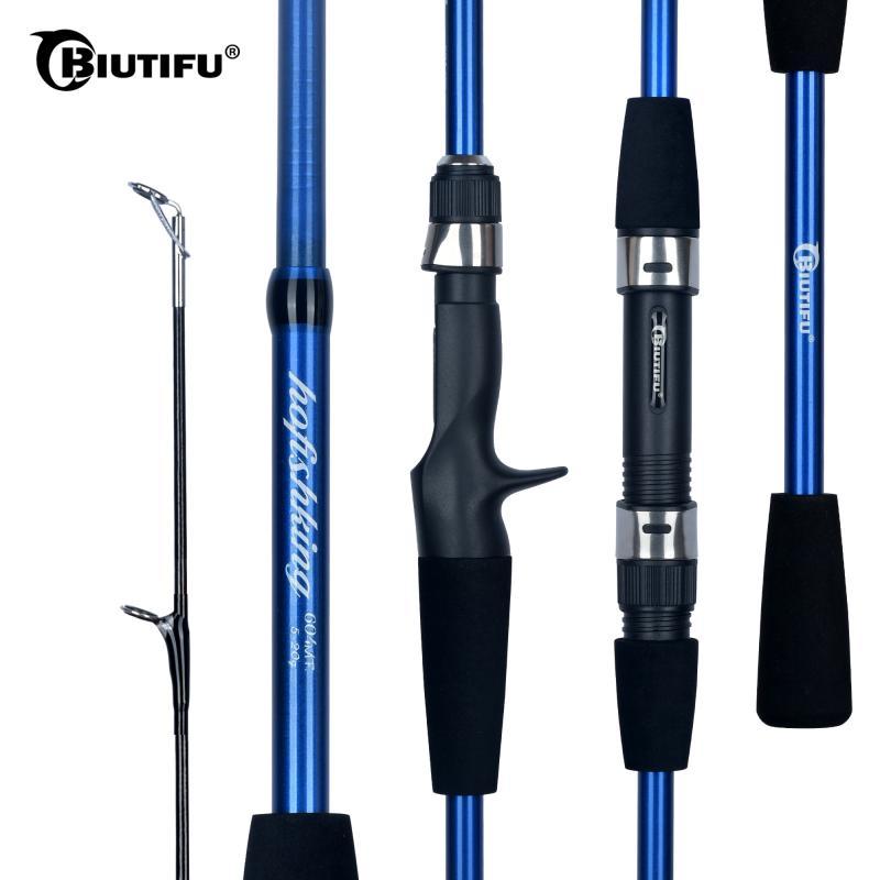 BIUTIFU Baitcasting Spinning Mini Fishing Rod 4/5  Section 1.8/2.1mTravel Carbon Casting Weight 5-20g Fast Ultralight Lure Pole