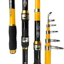 GHOTDA Telescopic Spinning Fishing Rod Fishing Pole For Travel Saltwater Freshwater 2.1M-3.6M
