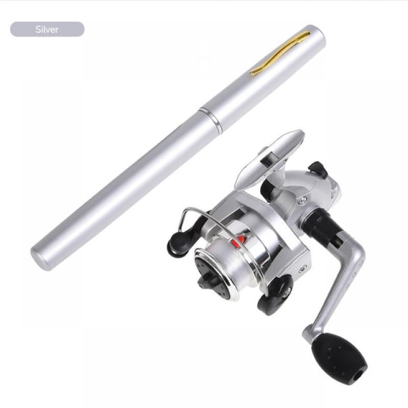 LEOFISHING Mini Pen Ice Fishing Rod 97CM and Spinning Reels Coil 5.1:1 Set Kit Portable Pocket Sea Rod Fishing Gear Accessories
