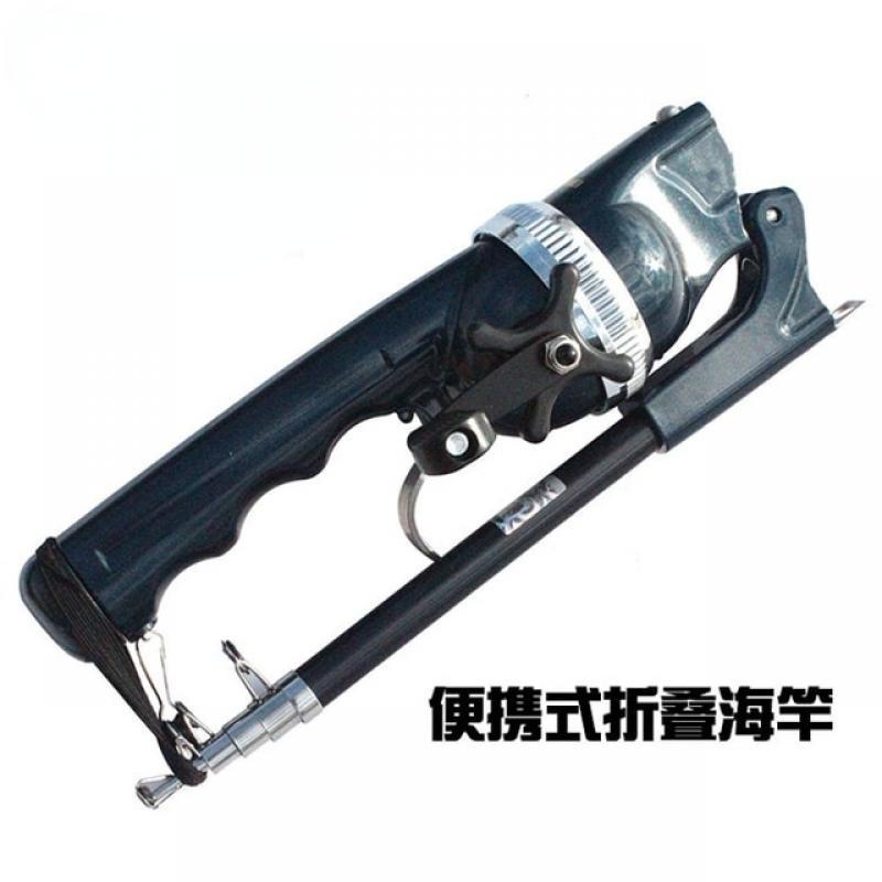 Foldable Fishing Rod with Built-in Hidden Wheel with Fishing Line Portable Pocket Throwing Rod Road Sub Rod