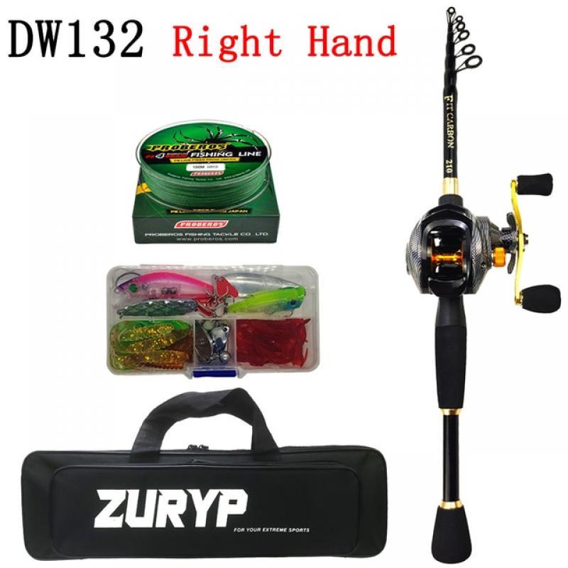 ZURYP 1.8-2.4M casting rod combo Spinning fishing set with bag Portable Travel fishing combo casting rod reel fishing kit