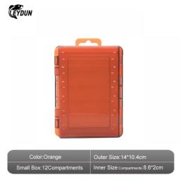 LEYDUN Hot 12 14 Compartments Fishing Tackle Boxes Bait Lure Hook Accessories Box Storage Double Sided High Strength Fishing Box