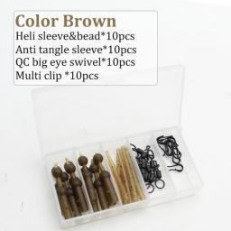 Carp Fishing Helicopter Rigs Fish Accessories Anti Tangle Sleeves Heli Beads Multi Clip Fishing Swivels For Carp Fishing Tackle