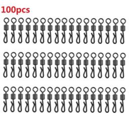 25/50/75/100 Pcs Fishing Connector Bearing Swivel Q-Shaped Quick Change Swivels For Carp Fishing Terminal Tackle Accessories