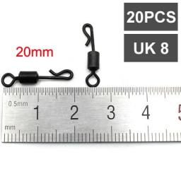 20PCS Carp Fishing Swivels Quick Change Stainless Steel For Carp Fishing Rig Fishing Accessories Terminal Tackle