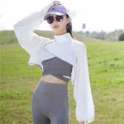 Sunsreen Shawl Arm Sleeves Women Short Uv Protection Cloak With Finger Hole For Golf Travel Hiking Riding Driving Outdoor Sports