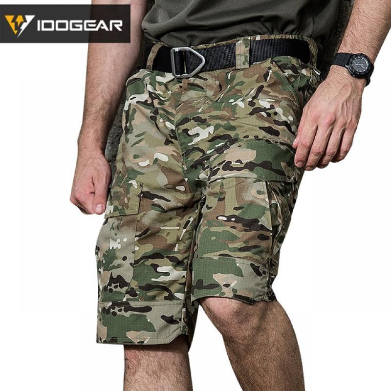IDOGEAR Outdoor Tactical Shorts Mens Sportswear Airsoft Hiking Climbing Camo Summer Shorts Casual pants woodland hiking 3207