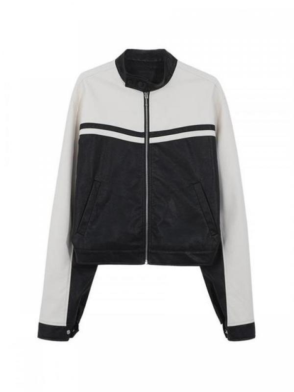Tawaaiw PU Leather Coat Jacket Women Casual Y2k Vintage Jackets Female Patchwork Streetwear American Retro Locomotive Outwear