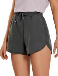 CRZ YOGA Women's Casual Sweat Shorts: 3.5'' Mid Waisted Cotton Yoga Dolphin Lounge Running Workout Shorts With Pockets