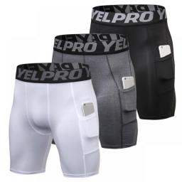 3 Pack Men Compression Shorts Active Workout Underwear With Pocket Badminton Shorts 2023 New Men's Summer Activewear