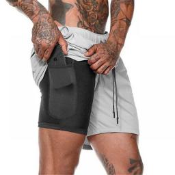 2023 Men 2 In 1 Double-deck Camo Running Shorts Quick Dry GYM Sport Shorts Fitness Jogging Workout Shorts Casual Sportwear