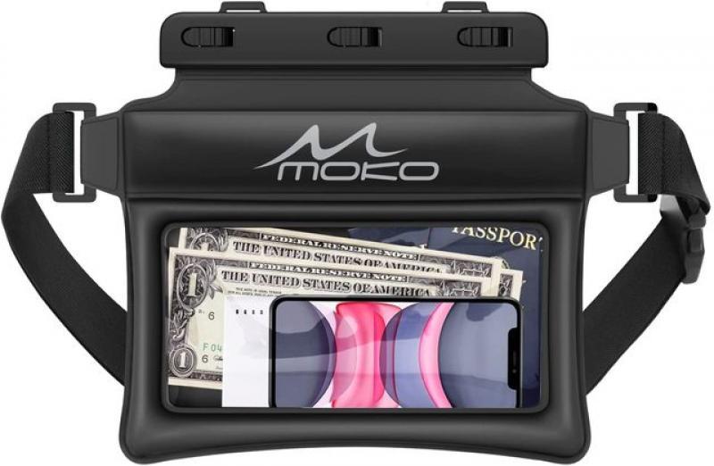 MoKo Waterproof Phone Pouch Fanny Pack Floating Dry Bag Swimming Waist Bag Underwater Ski Drift Diving for iPhone 13/13 Pro Max