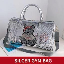 Waterproof Gym Bag Leather Sports Bags Women Shoes Training Fitness Yoga Travel Luggage Multifunctional Dry Wet Separation Bags
