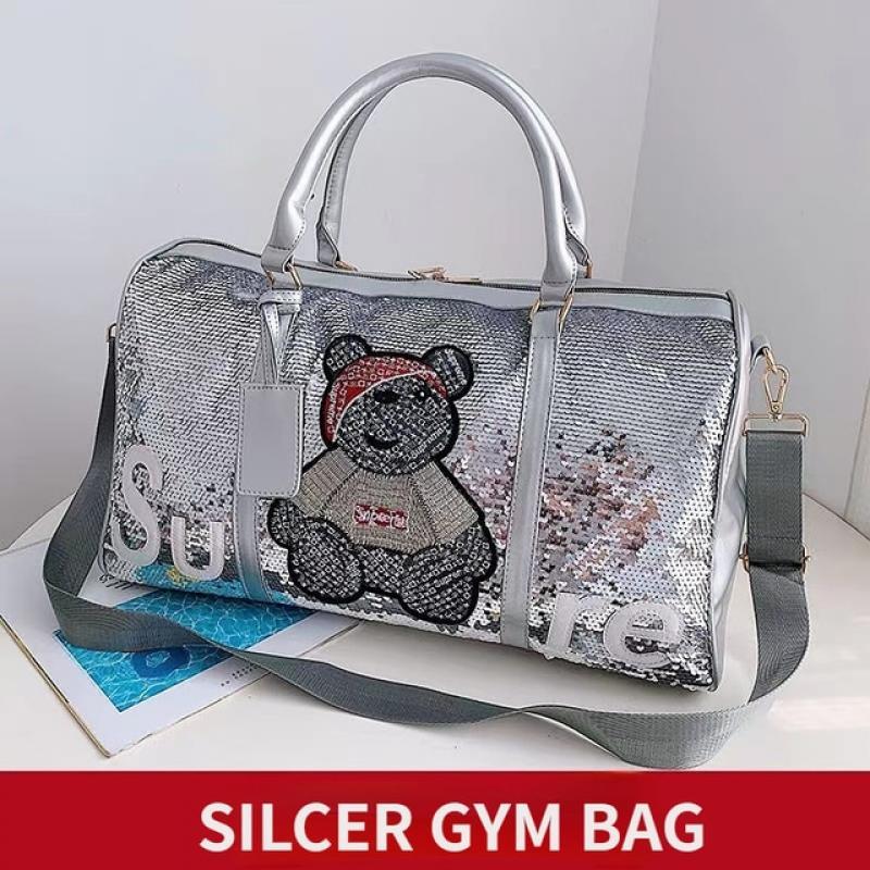 Waterproof Gym Bag Leather Sports Bags Women Shoes Training Fitness Yoga Travel Luggage Multifunctional Dry Wet Separation Bags