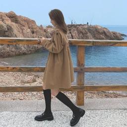 Autumn And Winter High-quality Khaki Trench Coat 2022 Women's Classic Vintage Double Breasted Loose Fit Mid Length Trench Coat