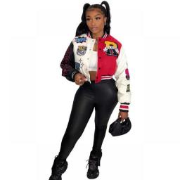 MUDAN 2023Letter B Baseball Women's Sportswear Single-button Jacket Sport Matching Jacket Fashion Sportswear