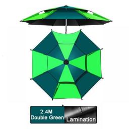 Folding Fishing Umbrella Rainproof Sun Protection Anti-UV Wind-resistant Thickened Adjustable Outdoor Large Fish Umbrella