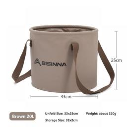 BISINNA New Folding Bucket Waterproof Water Sink Bucket Portable Outdoor Travel Foldable Basin Camping Hiking Storage Bucket