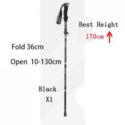 5-Section Outdoor Fold Trekking Pole Camping Portable Walking Hiking Stick For Nordic Elderly Telescopic Club Easy Put Into Bag