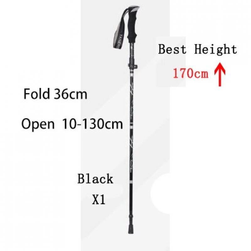5-Section Outdoor Fold Trekking Pole Camping Portable Walking Hiking Stick For Nordic Elderly Telescopic Club Easy Put Into Bag