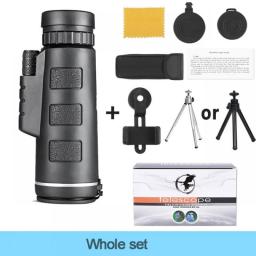 40X60 Telescope Professional Monocular Powerful Binoculars Pocket Telescope With Tripod For Travel Holiday As Gift Teleskop