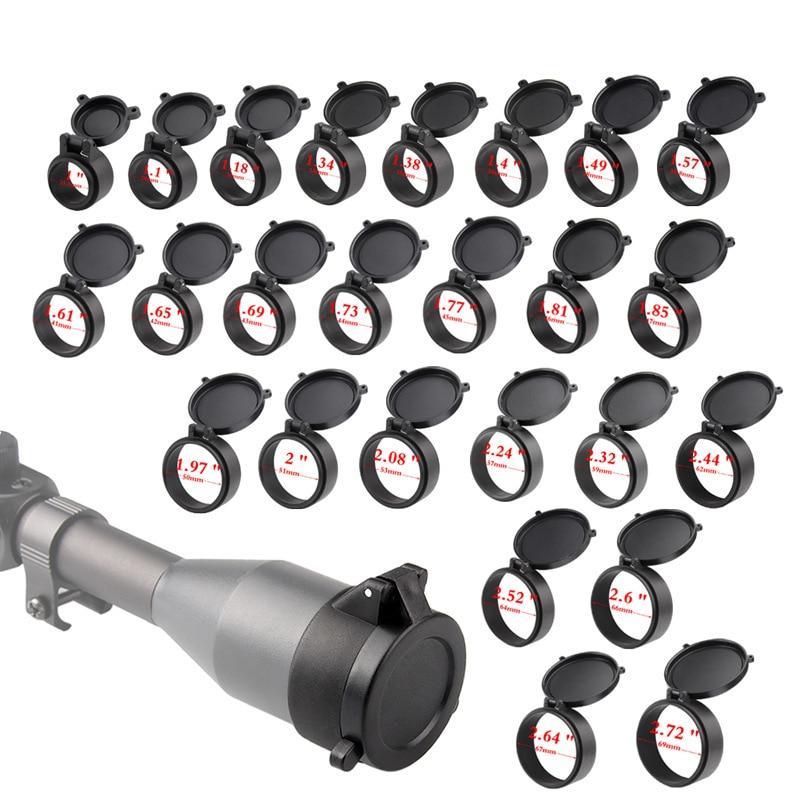 Rifle Scope Lens Cover Flip Spring Up Quick Open Lens Dust Cover Protection Cap for Different Size Hunting Caliber Riflescopes
