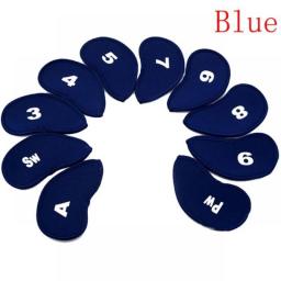 10pcs Golf Head Covers Club Iron Protector Neoprene Headcover Golf Accessory Black Golfer Light Gift For Golfers Three Colors