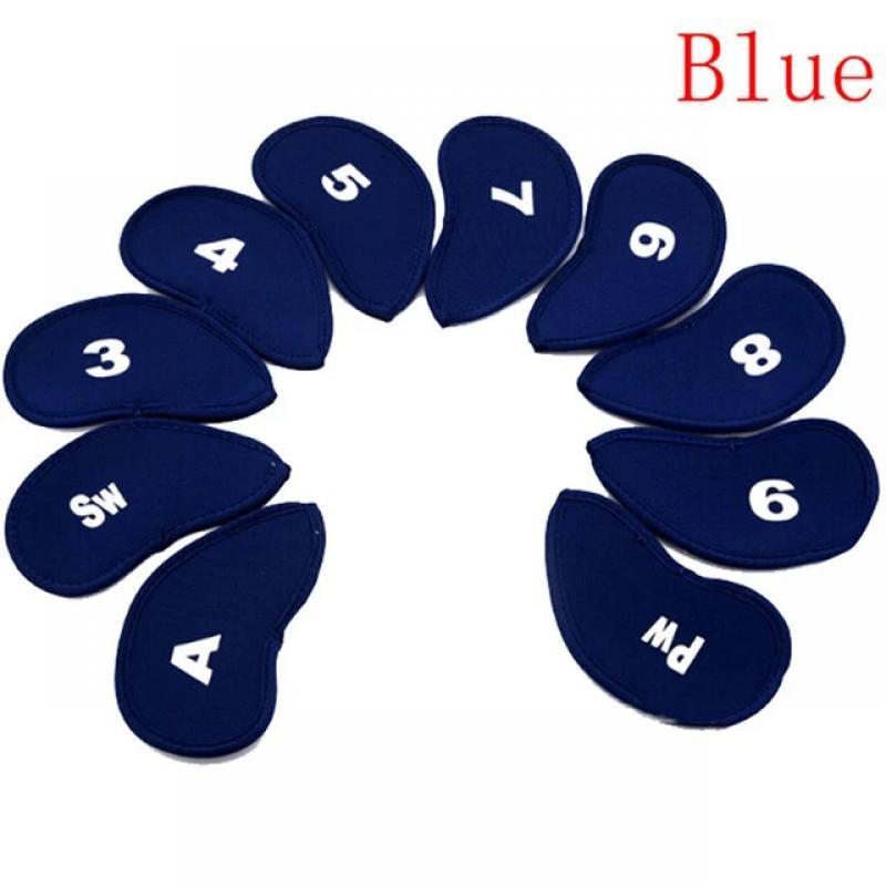 10pcs Golf Head Covers Club Iron Protector Neoprene Headcover Golf Accessory Black Golfer Light Gift For Golfers Three Colors