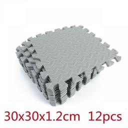 12PCS 30*30cm Sports Protection Gym Mat EVA Leaf Grain Floor Mats Yoga Fitness Non-Slip Splicing Rugs Thicken Shock Room Workout
