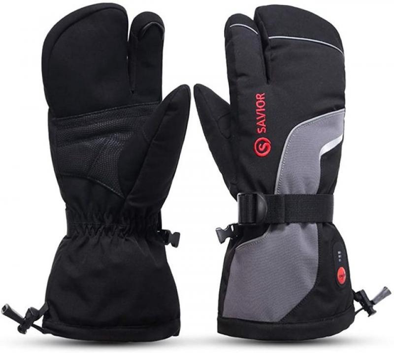 Savior Heat Winter Mittens Ski Heated Gloves Rechargeable Eelctric Battery for Men Women Keep Warm Heated Outdoor Sports Gloves