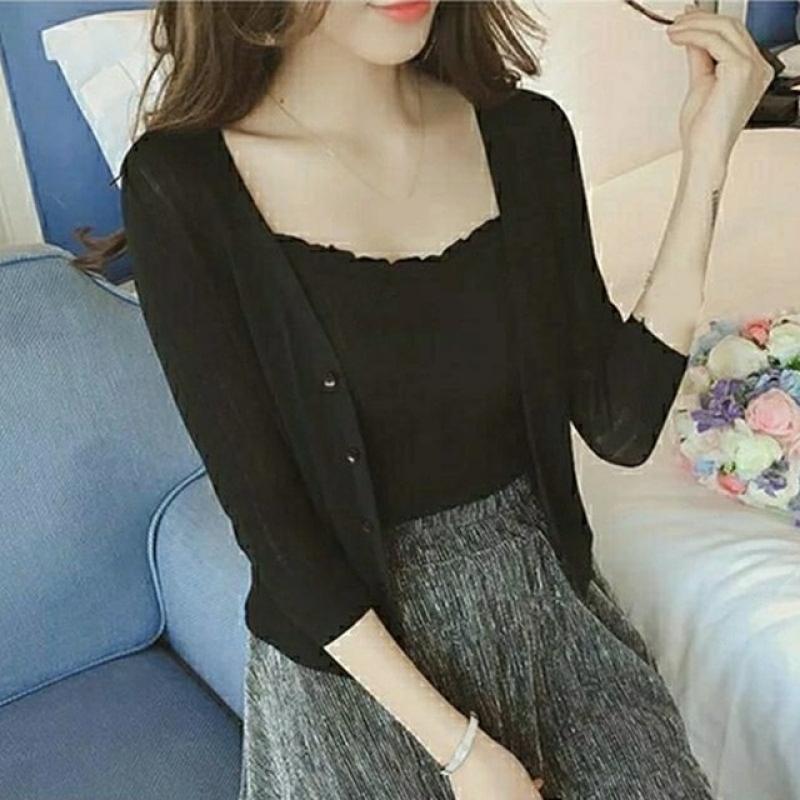 2022 Autumn Summer Cardigan Women V-Neck Knitted Sweater Female Cardigans Teen Girls Shawl Women Thin Jacket Coat Ladies Tops