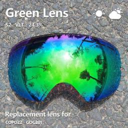 COPOZZ 201 Lens Ski Goggles Lens For Anti-fog UV400 Big Spherical Ski Glasses Snow Goggles Eyewear Lenses Replacement(Lens Only)