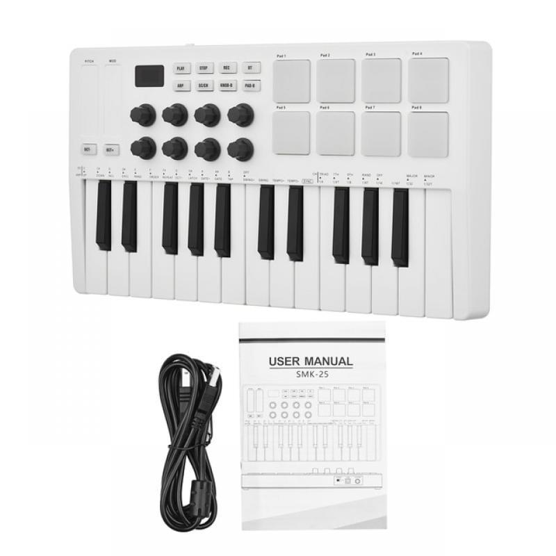 M-VAVE 25-Key MIDI Control Keyboard Mini Portable USB Keyboard MIDI Controller with 25 Velocity Sensitive Keys 8 RGB Backlit-Pad