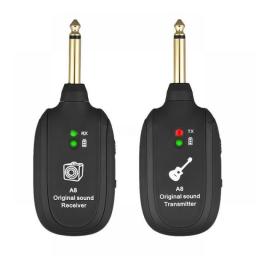 UHF Guitar Wireless System Transmitter Receiver Built-in Rechargeable Built- In Rechargeable Wireless Guitar Transmitter