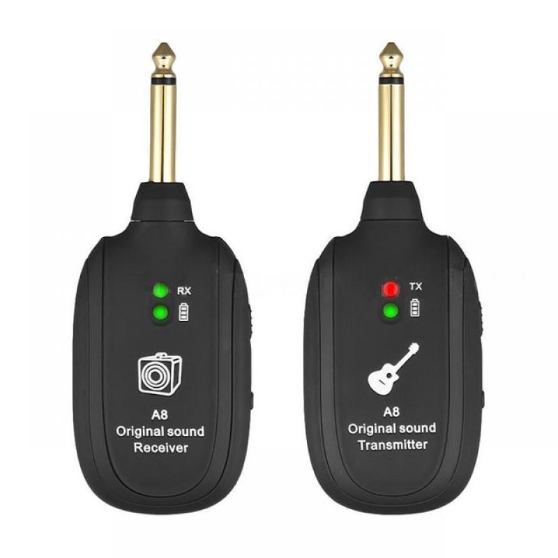 UHF Guitar Wireless System Transmitter Receiver Built-in Rechargeable Built- in Rechargeable wireless guitar transmitter