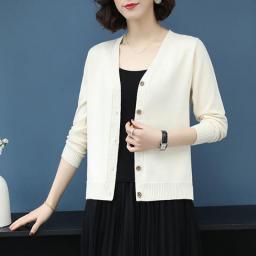 Fashion V-Neck Knitted Button Solid Color All-match Cardigan Sweaters Women's Clothing 2022 Autumn New Loose Korean Tops