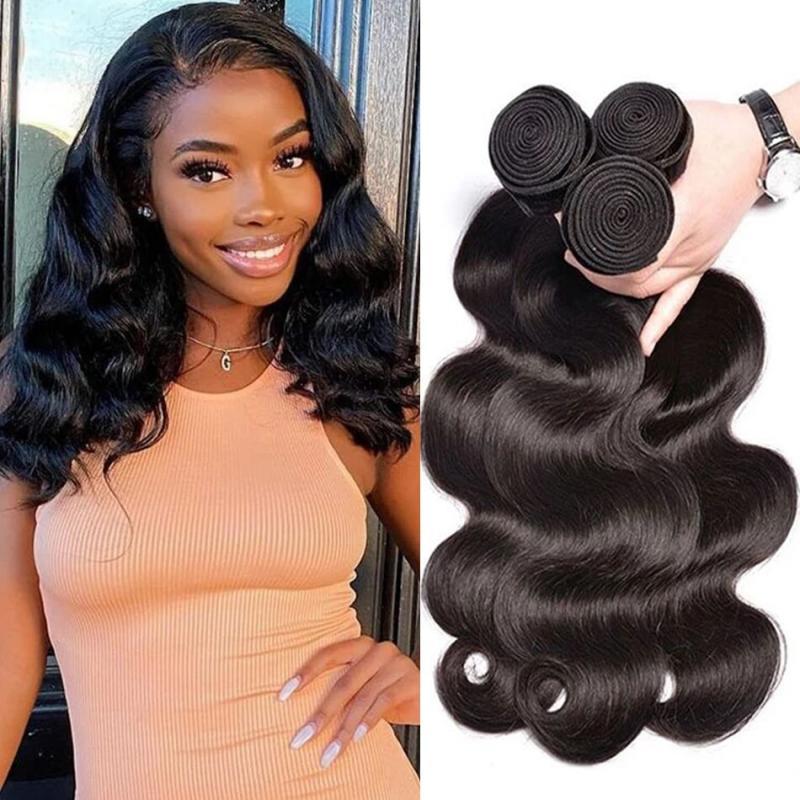 Wholesale Body Wave Bundles 100% Human Hair Brazilian Weave Natural Black 1 2 3 Bundles Deal Raw Virgin Hair Extensions