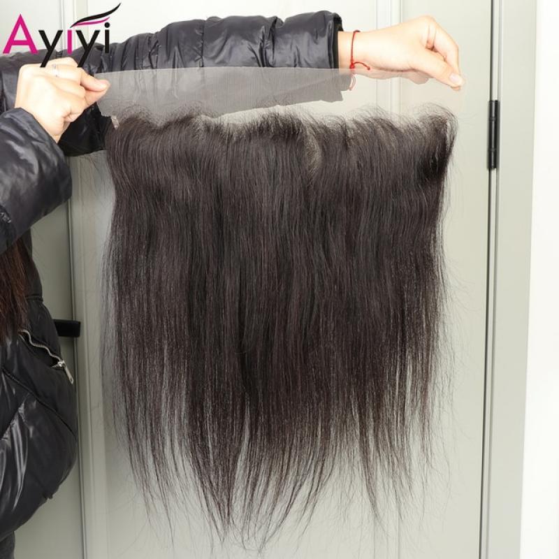 Straight 13x6 Lace Frontal Human Hair Transparent Frontal Closure  Preplucked With Baby Hair 5x5 13x4 Ear To Ear Lace Closure