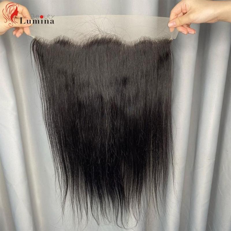 4 By 4 Closure Peruvian Straight Lace Frontal Human Hair 13 By 4 Frontal Natural Color Remy Hair Transparent Lace Ear to Ear