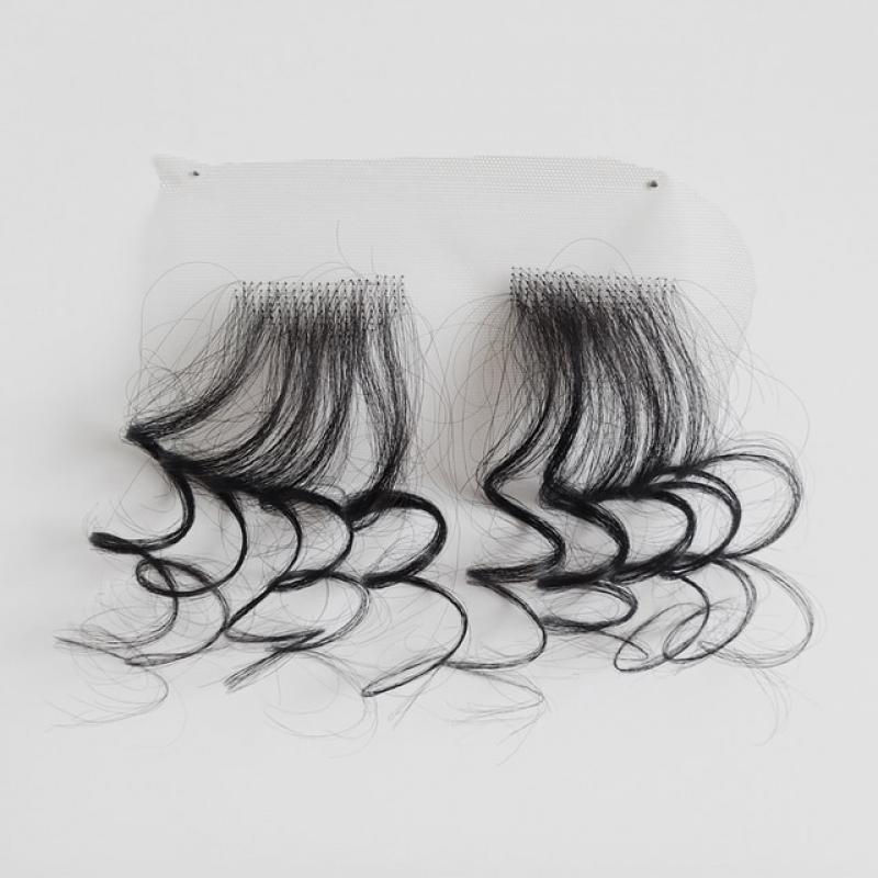 4Pcs Curly Lace Baby Hair Edge Stripe Natural Color Human Hair Reusable Body Wave Straight HD Lace Fluffy Baby Hair Edge Stripes