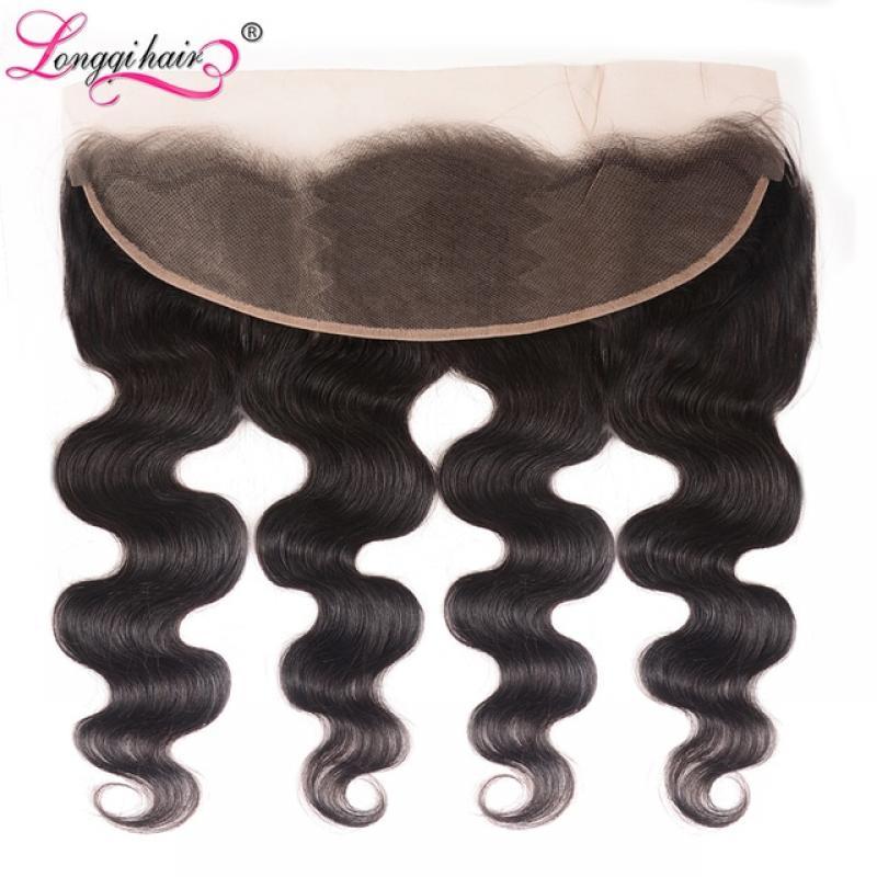 Longqi Hair Body Wave Frontal Medium Brown Color Swiss Lace Frontal 13 by 4 Remy Malaysian Hair 13x4 Lace Frontal