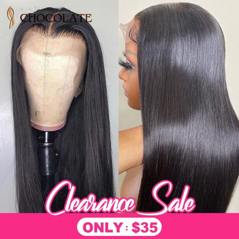 13X4 HD Transparent Lace Frontal Wig Brazilian Straight Lace Front Human Hair Wigs For Women Straight  Lace Closure Wigs
