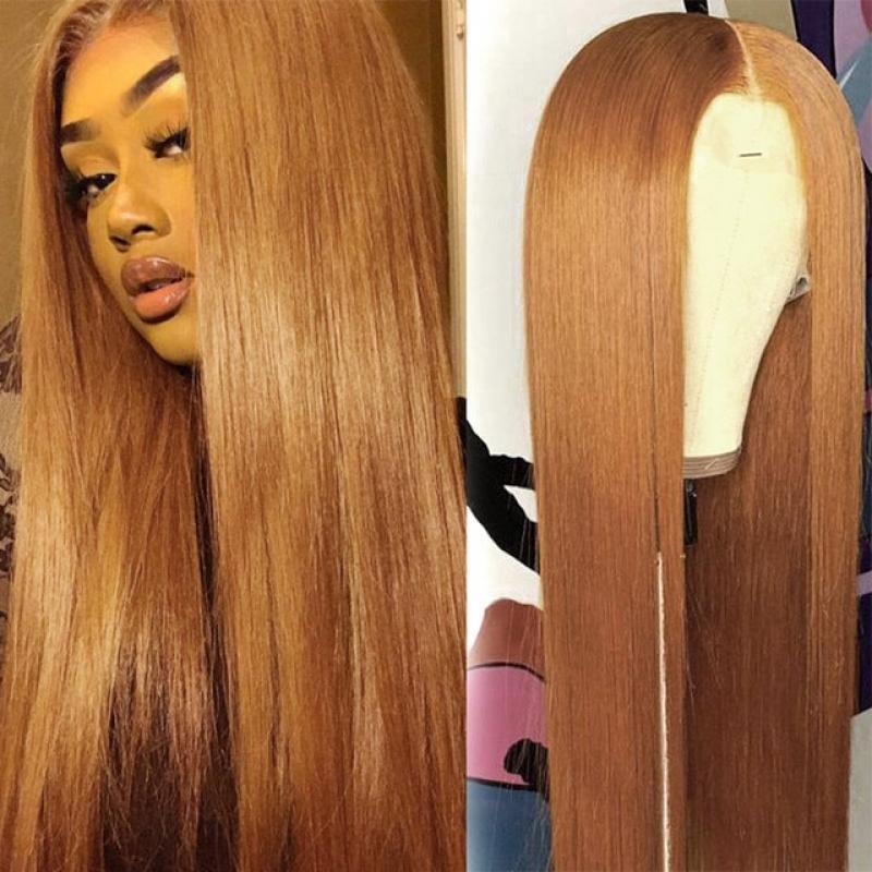 Transparent Lace Frontal Wig Dark Brown Human Hair Wigs Peruvian Colored Straight Lace Front Wigs For Women Human Hair Brown Wig
