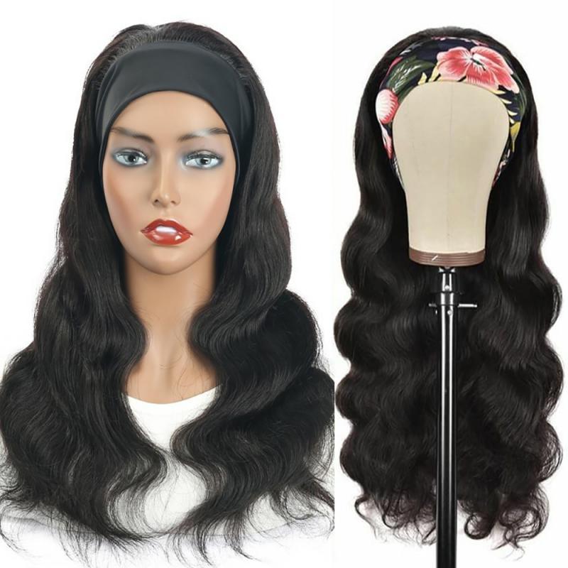 Body Wave Headband Wigs Human Hair Glueless Peruvian Wigs For Women Body Wave Wavy Remy Head Bands Wigs 180 Density Easy To Wear
