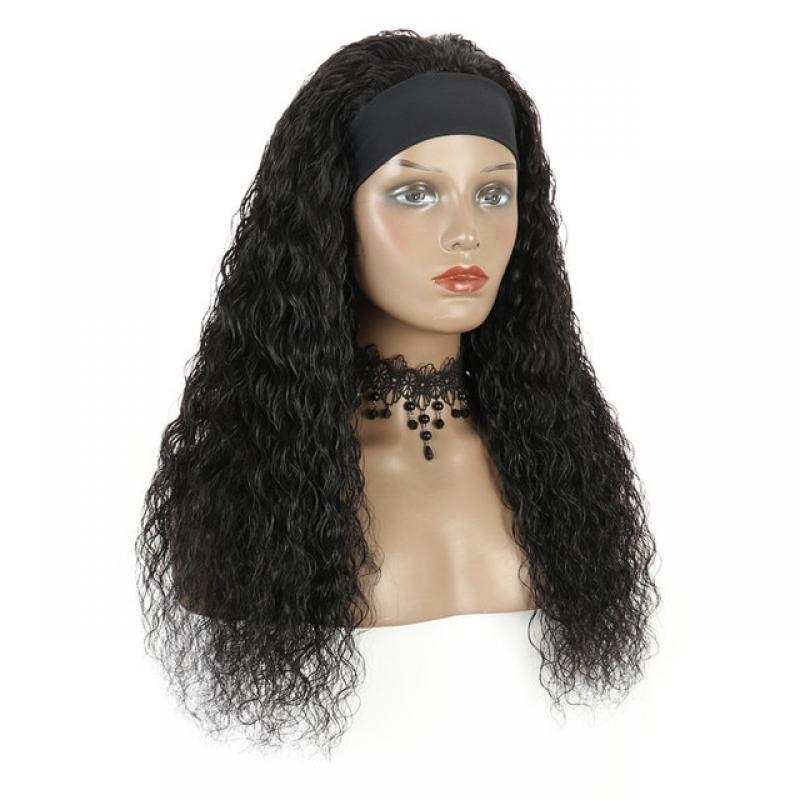 99J Headband Wig Deep Wave Human Hair Wigs for Black Women Glueless Curly Wave Wig Brazilian Virgin Hair Wear Wigs Machine Made