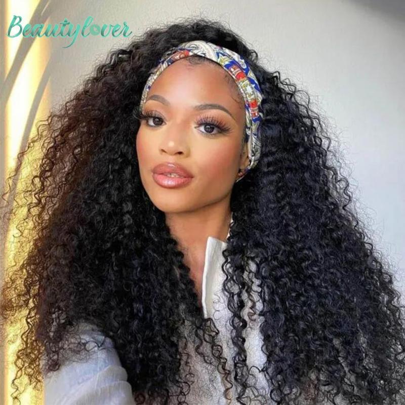 200 Density Headband Wigs Human Hair Jerry Curly Wig 26 28 Inch Glueless Wig Human Hair Ready To Wear Deep Wave Wigs For Women