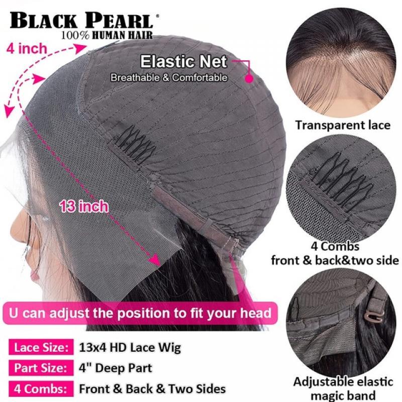Black Pearl Straight Lace Front Wig Human Hair Wig Lace Wigs For Women 4X4 Lace Wigs Brazilian Remy Straight Frontal Wig